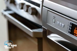 oven and a cooker shiny and clean